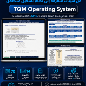 TQM Operating System™ | النظام الذكي لإدارة الجودة والتميز المؤسسي وفق ISO 9001